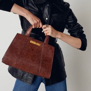 Croc-effect tote bag